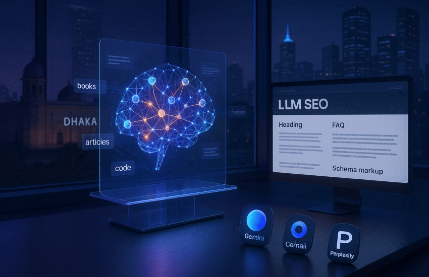 Large Language Model SEO (LLM SEO) helping websites improve visibility with AI-driven optimization techniques